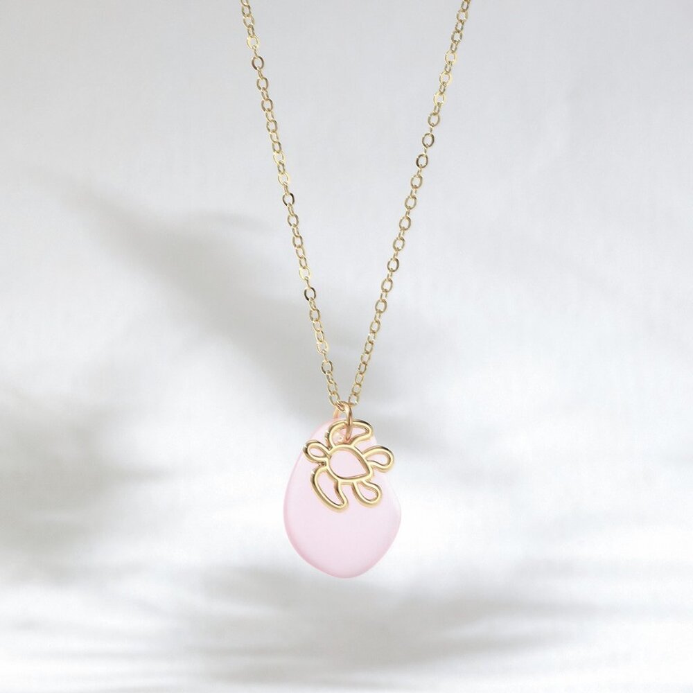 Hawaiian Pink Sea Glass Necklace